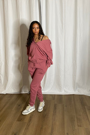 Loungewear Hoodie Set (Begonia Pink)