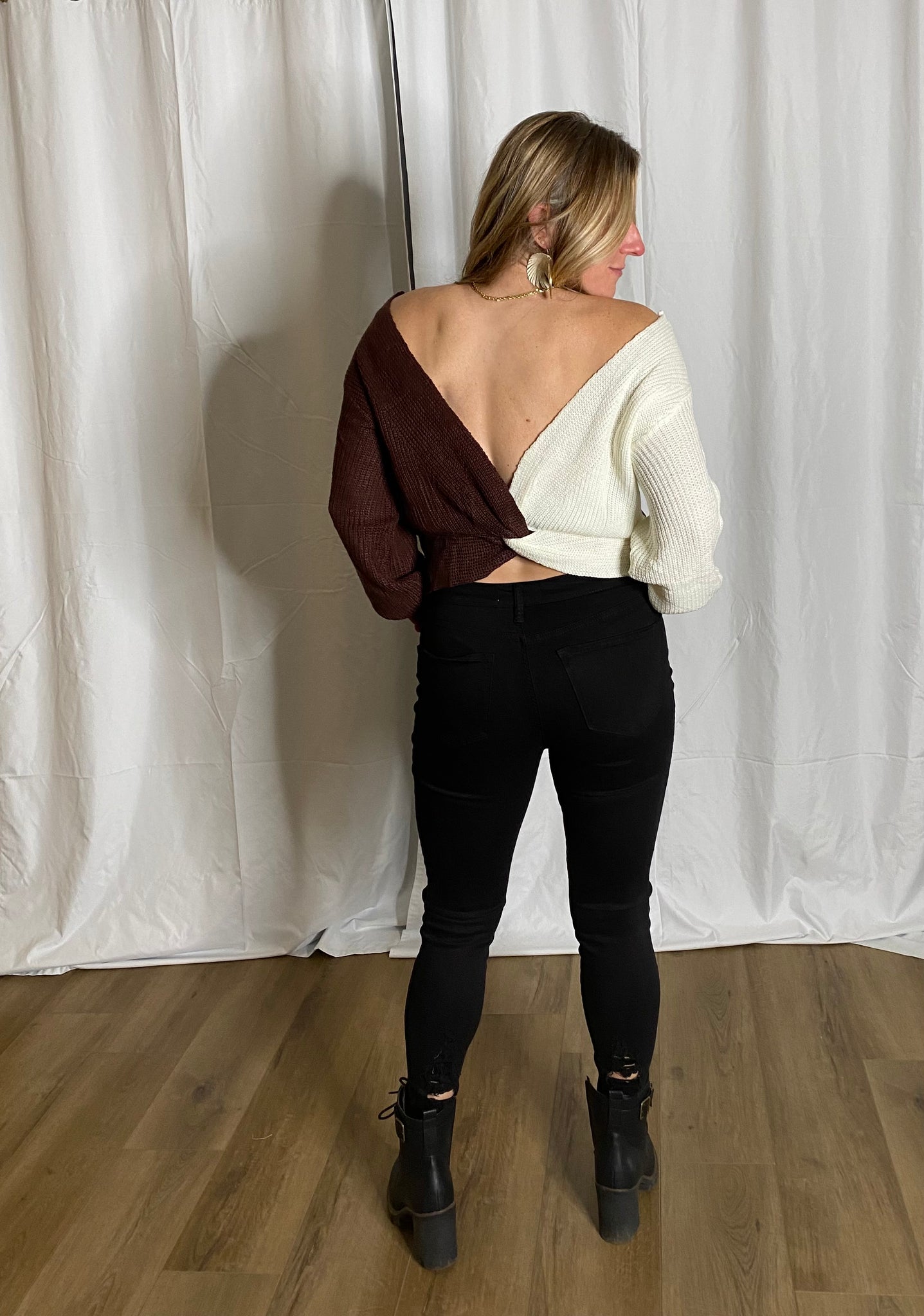 Open Back Sweater (Rust)