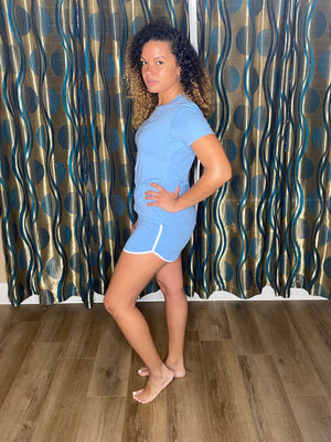 Dolphin short set (Dusty Blue)