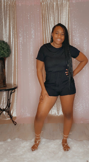 WOMEN'S SHORT BLACK ROMPER